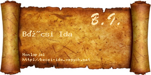 Bécsi Ida névjegykártya