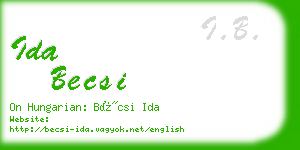 ida becsi business card